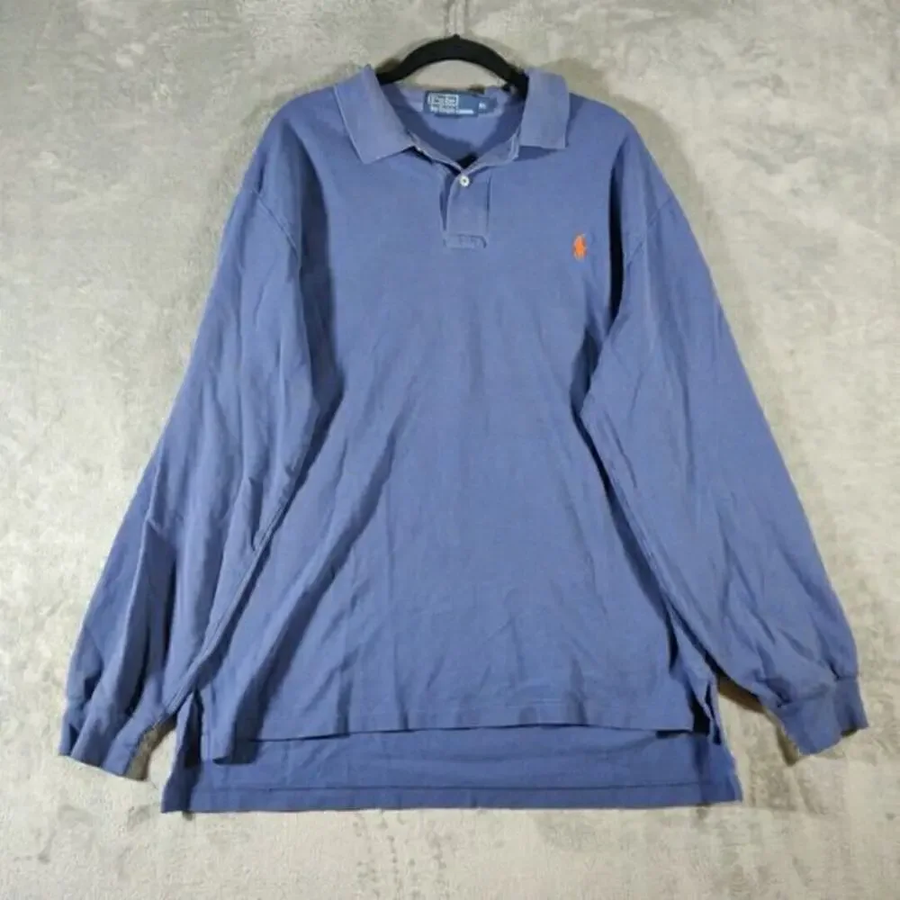 Polo Ralph Lauren Shirt Mens Extra Large Blue‎ Polo Long Sleeve Casual Preppy